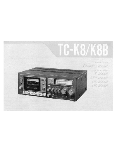 Sony TC-K8 Schematic of Sony TC-K8 cassette deck